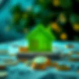 Illustration of financial growth with a house icon