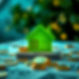 Illustration of financial growth with a house icon