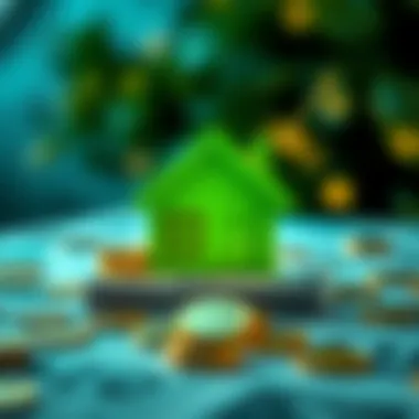 Financial Growth Analysis Illustration of financial growth with a house icon