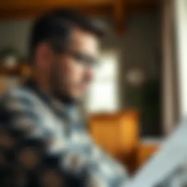 A thoughtful individual reviewing life insurance options