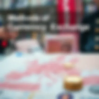 An infographic displaying various methods of currency exchange available in Europe