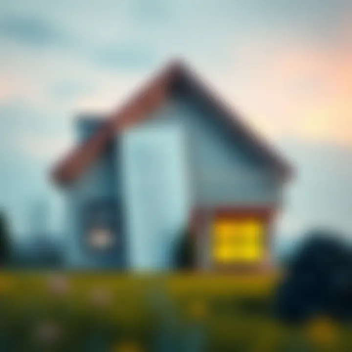 A conceptual illustration of a house with a financial checklist