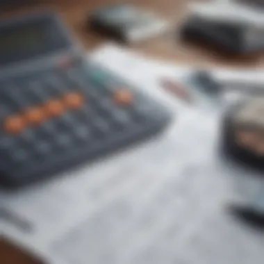 An assortment of financial documents and a calculator on a desk