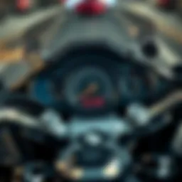 A close-up view of a motorcycle dashboard showcasing various indicators and controls, symbolizing financial planning.