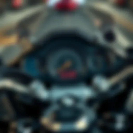 Motorcycle Dashboard: Financial Planning A close-up view of a motorcycle dashboard showcasing various indicators and controls, symbolizing financial planning.