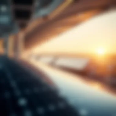 Futuristic Solar Energy Facility A futuristic solar energy facility with advanced technology