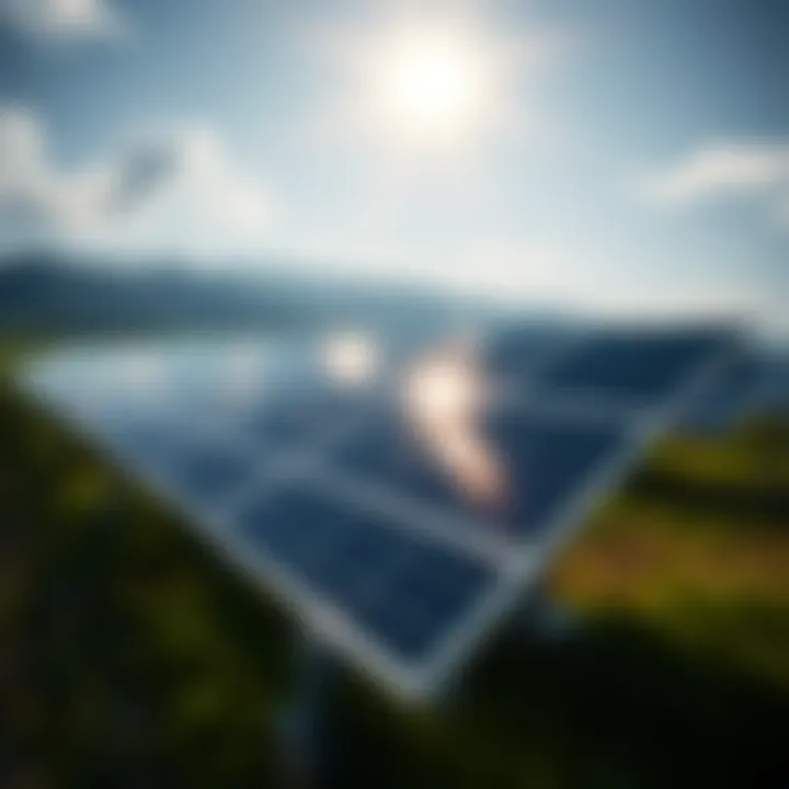 Innovative Solar Panels in Action Solar panels reflecting sunlight in a vast field