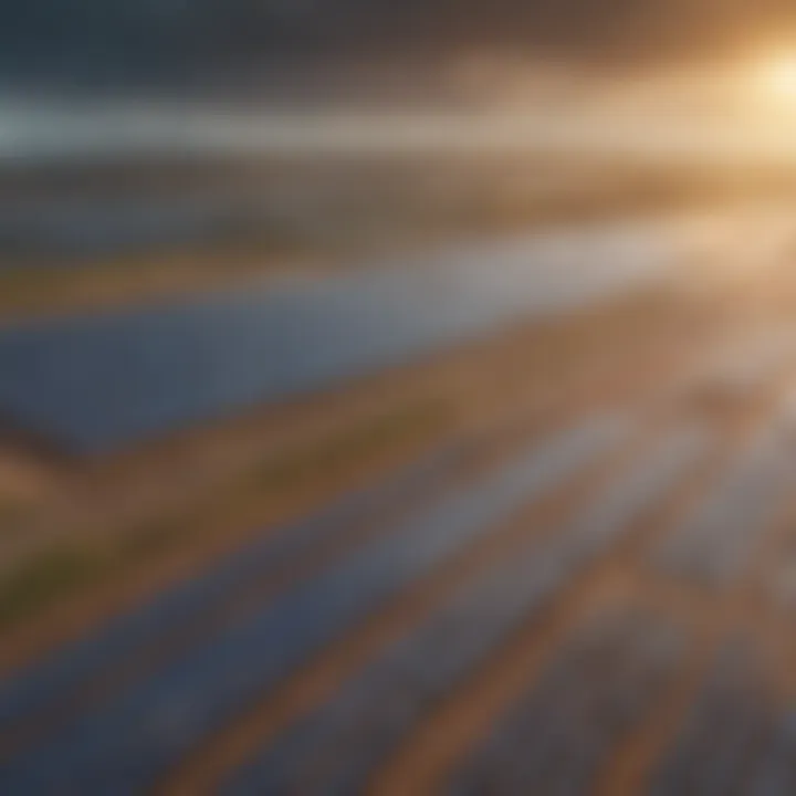 Aerial view of a solar farm