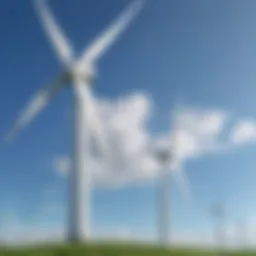 Wind turbine under a clear blue sky symbolizing renewable energy potential