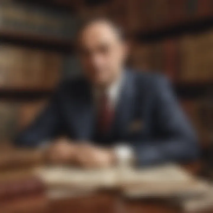 A portrait of Joseph Schumpeter in his study, surrounded by books