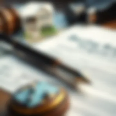 A close-up of legal documents related to property purchase