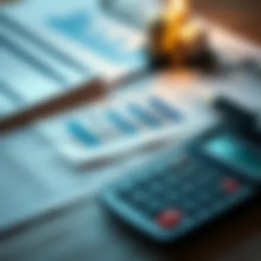 Budgeting for Retirement Loans A calculator and financial documents illustrating budgeting