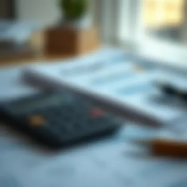 Calculator and documents for budgeting