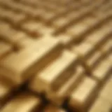 A close-up of gold bars stacked neatly, showcasing their luster and value.