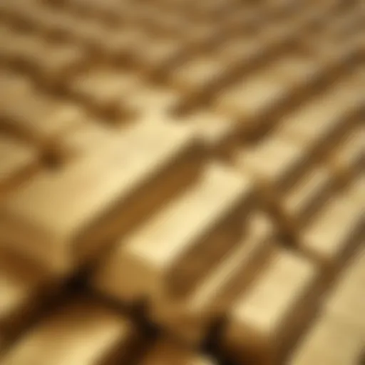 A close-up of gold bars stacked neatly, showcasing their luster and value.