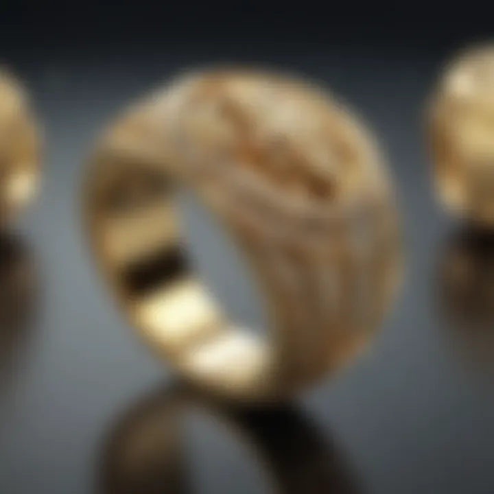 A sophisticated gold jewelry piece reflecting light, representing luxury investment.