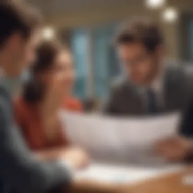 Couple reviewing loan documents together