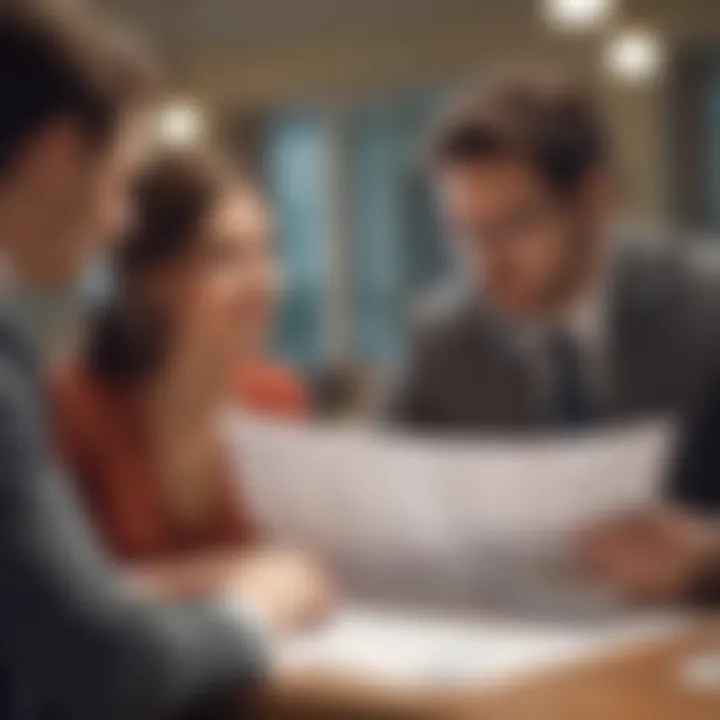 Couple reviewing loan documents together