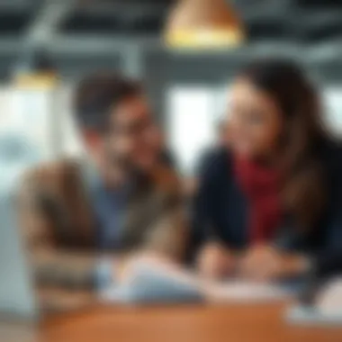 Two individuals discussing lending terms in a friendly setting