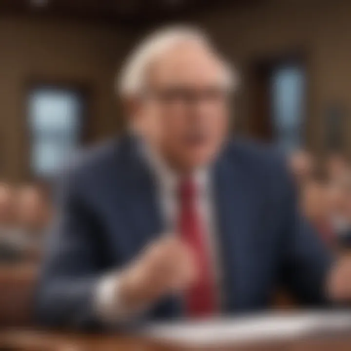 Warren Buffett delivering a lecture