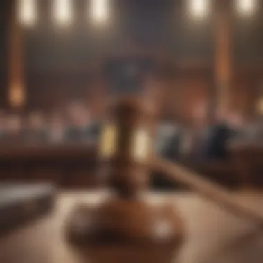 A gavel representing justice in the courtroom