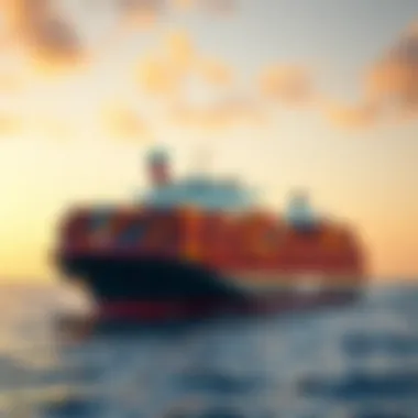 Container Ship at Sea Container ship under full sail navigating through open seas