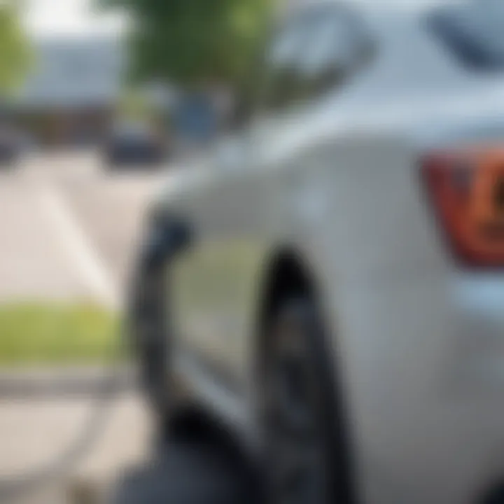 Close-up of an electric car charging port