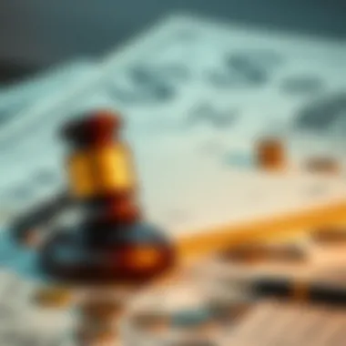 Legal Documents and Financial Considerations An abstract representation of legal documents and financial symbols.