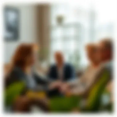 Effective Communication with Beneficiaries A serene scene of beneficiaries discussing estate matters in a respectful manner